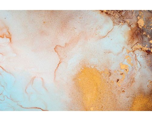 Fotobehang van marmeren kunst met roze en gouden tinten, weergegeven in een luxe abstract ontwerp.