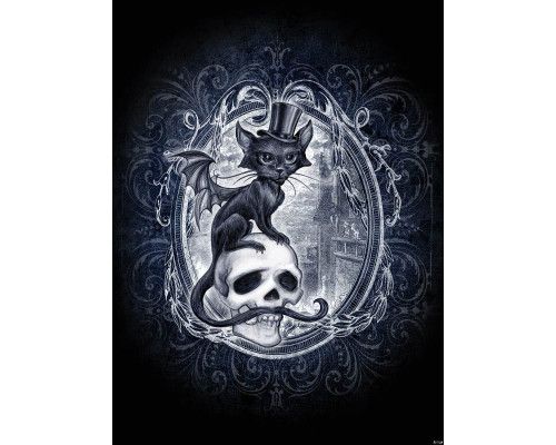 Fotobehang van Meowstopheles de vampierkat, mysterieus en duister.
