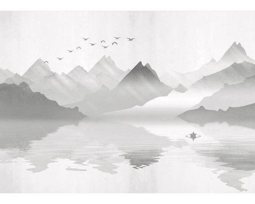 Fotobehang Mistige Bergen