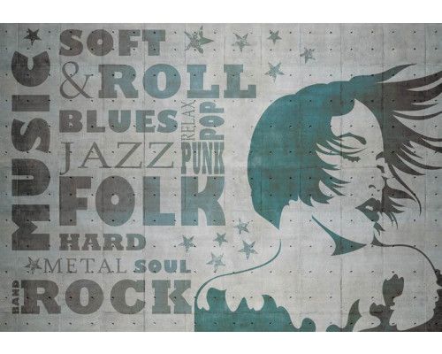 Fotobehang met een muziek bord, perfect voor muziekliefhebbers.