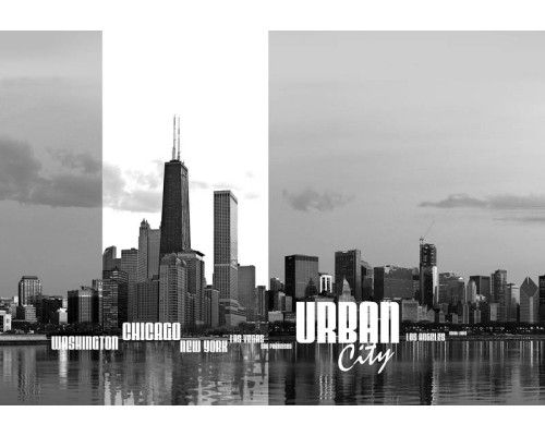 New York en Chicago skyline fotobehang, met een weergave van iconische stedelijke uitzichten, perfect voor een moderne ruimte.