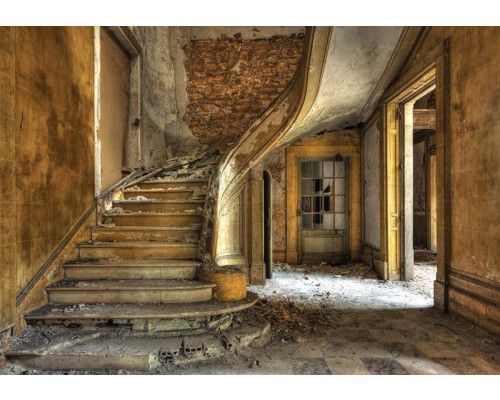 Fotobehang van een oud gebouw, historisch en industrieel.