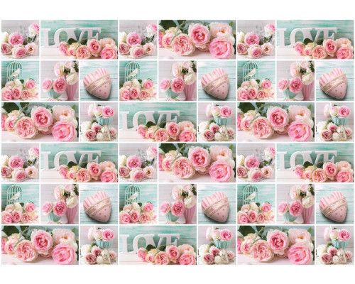 Fotobehang met roze rozen in een liefdevolle sfeer, geschikt voor kinderkamers en vliesbehang.