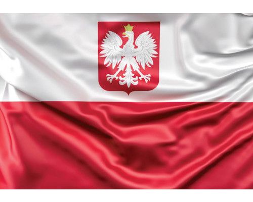Fotobehang met de Poolse vlag, eenvoudig en krachtig ontwerp.