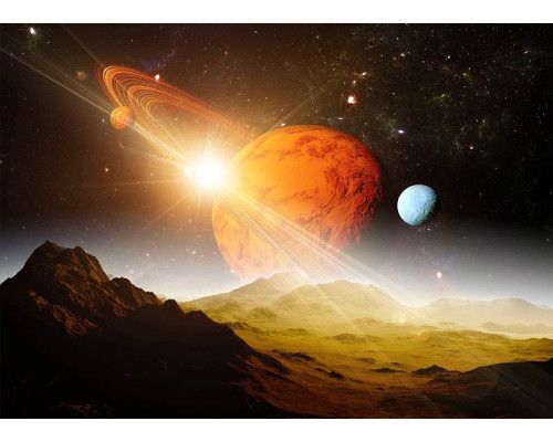 Fotobehang Saturnus en de Kosmos