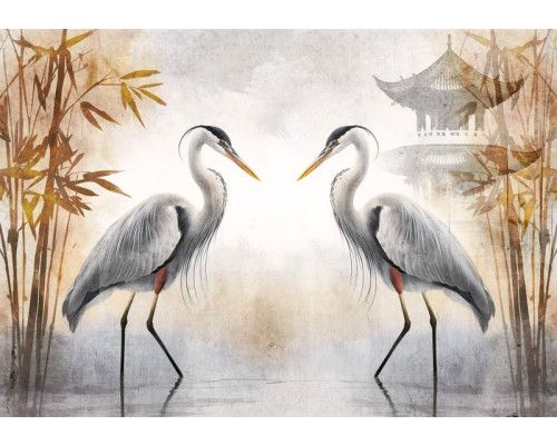 Fotobehang met weelderige witte pioenrozen in volle bloei, met zachte details en een subtiel kleurenpalet dat een elegante en serene sfeer creëert.