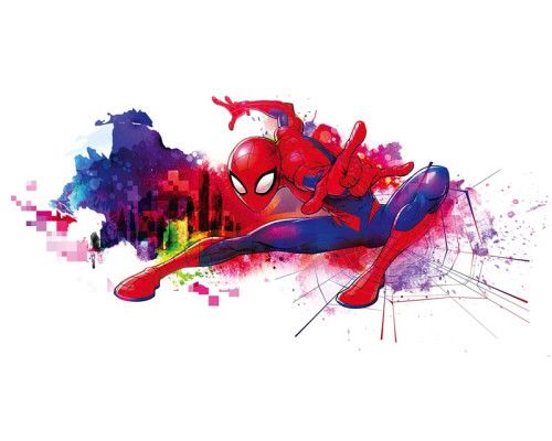 Spiderman graffiti art fotobehang met opvallende illustraties en kunstzinnige flair.