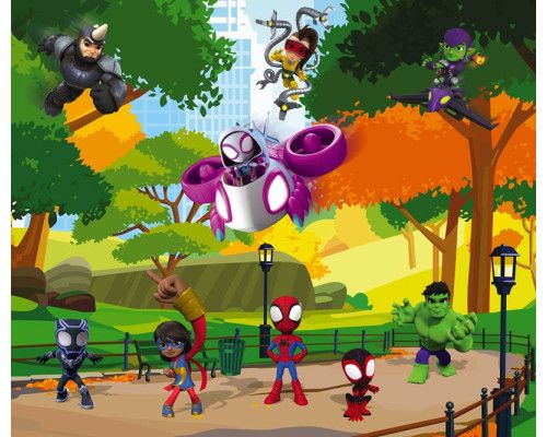Fotobehang Avengers unite, iconische Marvel-helden samen in actie.