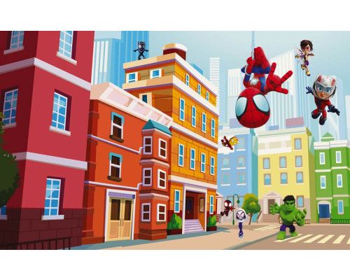 Fotobehang Avengers unite, iconische Marvel-helden samen in actie.