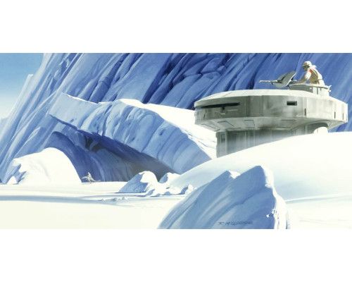Star Wars Hoth Echo Base fotobehang, met de iconische basis in actie.