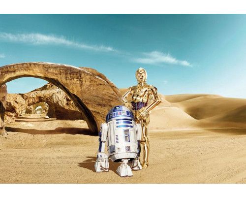 Fotobehang van verloren droids uit Star Wars, perfect voor een Star Wars-thema kamer.