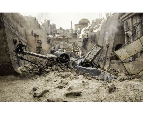 Star Wars X-Wing gevechtsscène op fotobehang, klaar voor actie.