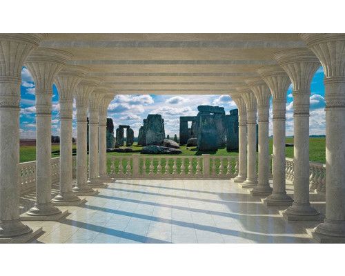 Stonehenge uitzicht, fotobehang met een 3D-weergave van het monument voor een historische uitstraling.