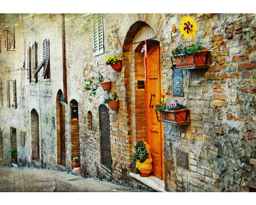 Fotobehang, Straat in Italië