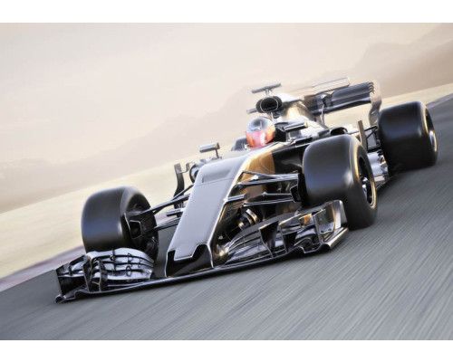 Fotobehang van een supersnelle Formule 1 auto, met een focus op snelheid en prestatie.