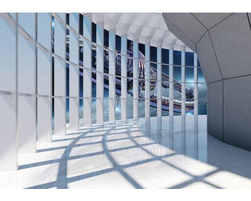 Ruimteschip fotobehang met een futuristische weergave van de kosmos en ruimte, ideaal voor sci-fi fans.