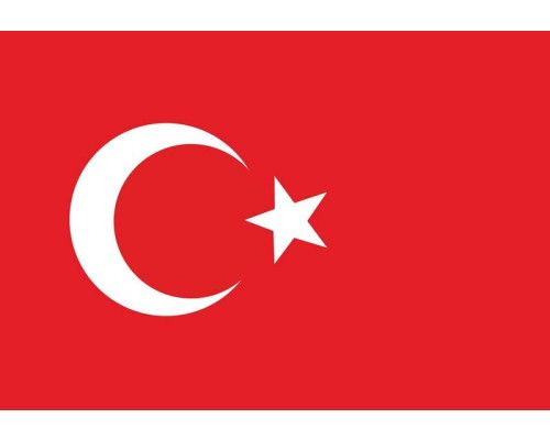 Turkse vlag op fotobehang, rood met een ster en halve maan.