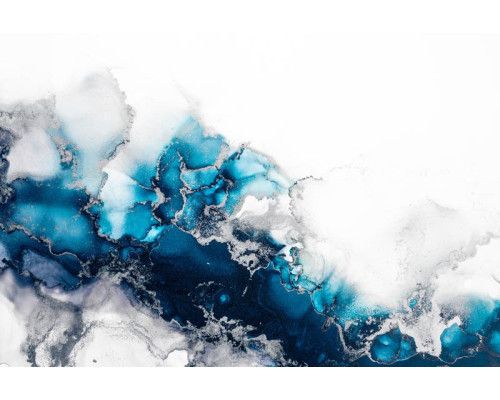 Fotobehang van turquoise marmer met abstracte groen-blauwe tinten, ideaal voor een modern en industrieel interieur.