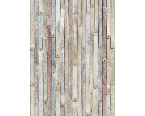 Vintage hout en latten vormen de basis van dit rustieke fotobehang, ideaal voor een warme, natuurlijke sfeer.