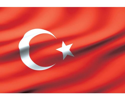 Turkse vlag op fotobehang, symbool van Turkije.