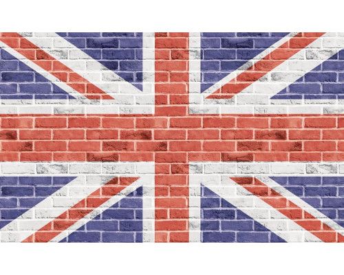 Fotobehang van de vlag van het Verenigd Koninkrijk, kleurrijk en krachtig.