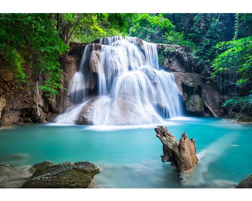 Fotobehang, Waterval in de tropen
