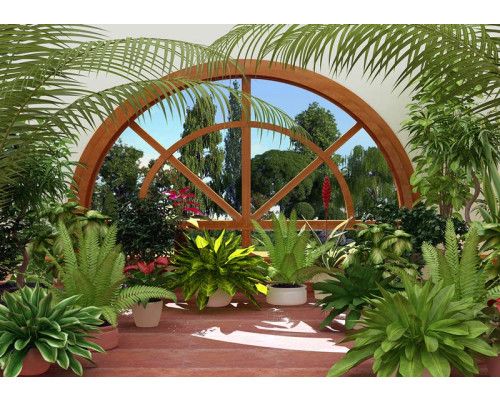 Fotobehang Binnentuin 3D