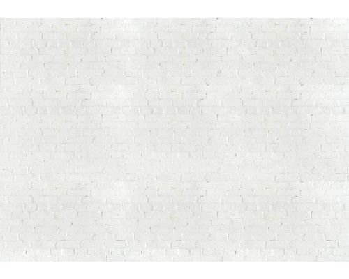 Witte bakstenen muur op een fotobehang met industriële look.