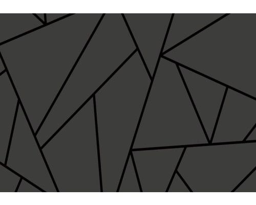 Fotobehang van een zwarte geometrische vorm, met een focus op strakke lijnen en moderne vormen.