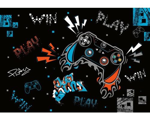 Gedetailleerde weergave van PlayStation en Nintendo controllers in een dynamische compositie, perfect voor een echte gameliefhebber.