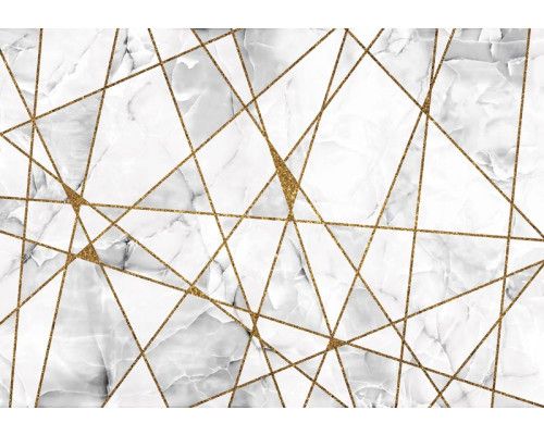 Luxe marmeren patronen met gouden accenten, gemengd met industriële details voor een modern design.