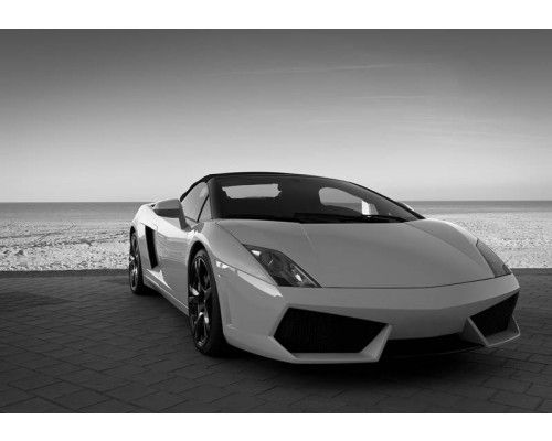Fotobehang van een Lamborghini, sportieve auto met moderne stijl.