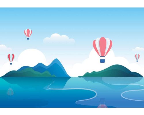 Luchtballonnen fotobehang, kleurrijk en speels voor kinderkamers.