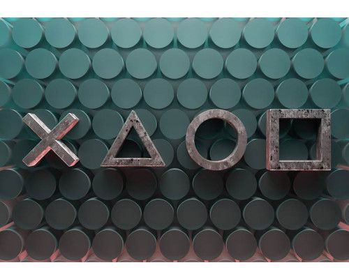 Controllers, spelcomputers en een modern game-ontwerp vol met levendige kleuren en details voor kinderen die van gamen houden.