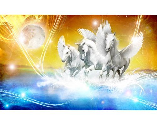 Unicorn fotobehang met eenhoorns, magisch en speels.