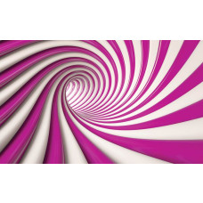 Een fotobehang van een spiraal in rood en wit in het 3D.
