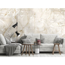 Een vliesbehang met een marmeren muur in een moderne stijl, ideaal voor een woonkamer.