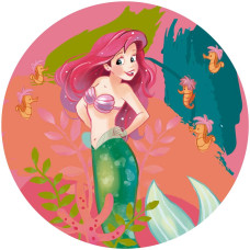 Behangcirkel van Ariel uit De Kleine Zeemeermin, met een onderwaterwereld vol magische wezens en kleurrijke koraalriffen.