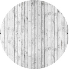 Witte houten planken in een industriële stijl, afgebeeld op een behangcirkel.