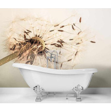 Fotobehang beige paardenbloem in boho scandi stijl.