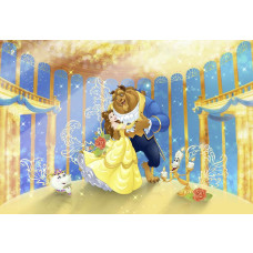 Disney Belle en het Beest fotobehang met de iconische dansscène, ideaal voor de kinderkamer.
