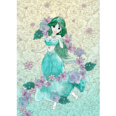 Jasmine met paarse bloemen fotobehang, ideaal voor een sprookjesachtige kamer.