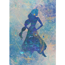 Jasmine silhouet fotobehang, ontworpen voor een delicate en verfijnde kinderkamer.