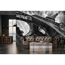 Een behang van de Eiffeltoren met het Parijs-gebouw voor een mancave of bar.