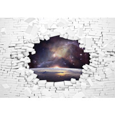 3D-fotobehang van het heelal, universum en ruimte, indrukwekkend en futuristisch.