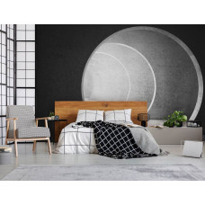 Een fotobehang van een 3D-gang in een hal voor de woonkamer en slaapkamer.