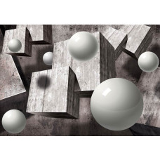3D-geometrie vormen, fotobehang met abstracte en futuristische vormen voor een moderne sfeer.