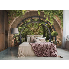 Een fotobehang met een dromenbos met een bijzondere boom, geschikt voor een serene slaapkamer.