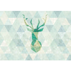 Fotobehang van een abstract hert, dieren in geometrisch ontwerp.