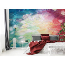 Een abstract schilderij fotobehang voor de slaapkamer.